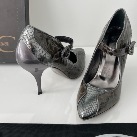 Just Cavalli all leather patern pump shoes - Picture 2 of 8